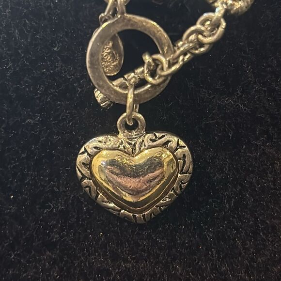 Premier Designs Two Tone Scroll Heart Toggle Closure Necklace Bracelet Jewelry - Picture 4 of 11